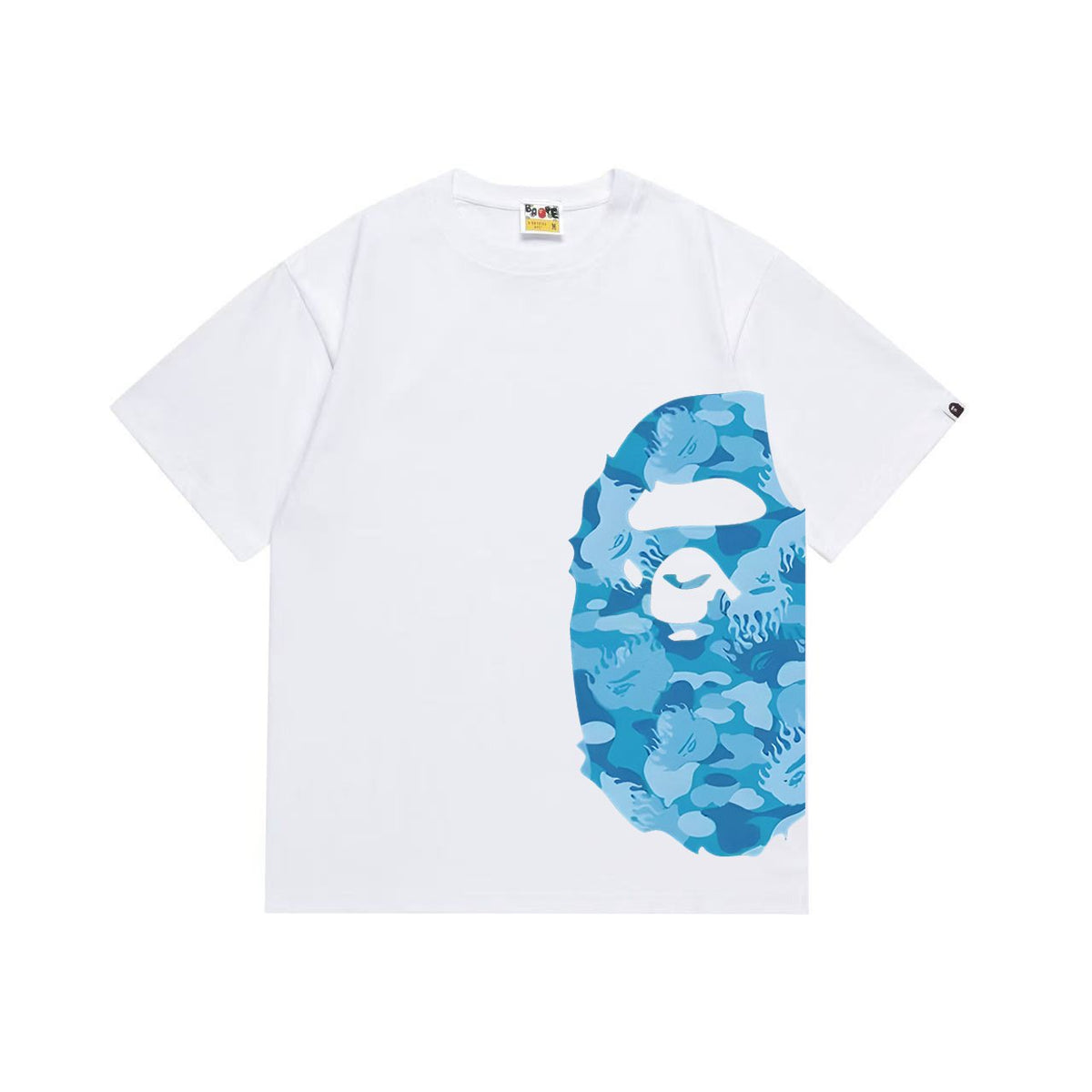BAPE Blue Camo Ape-Head Side Graphic T-Shirt