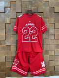 AMIRI 22 Number Jersey Short-Sleeve Set