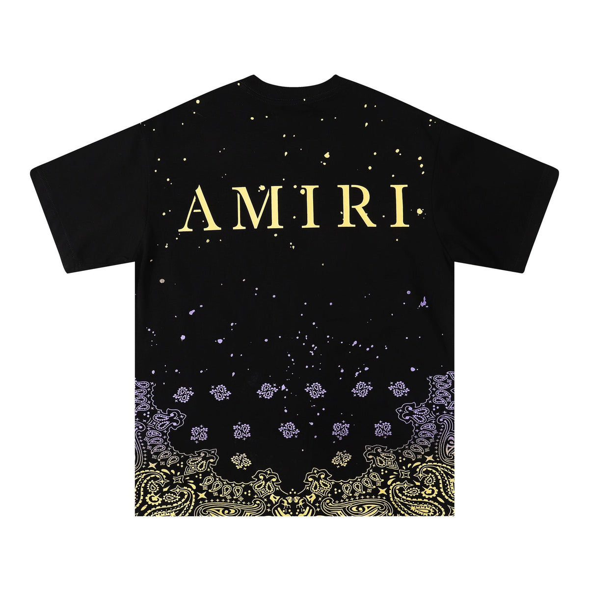 AMIRI Purple Yellow Bandana Hem Graphic T-Shirt