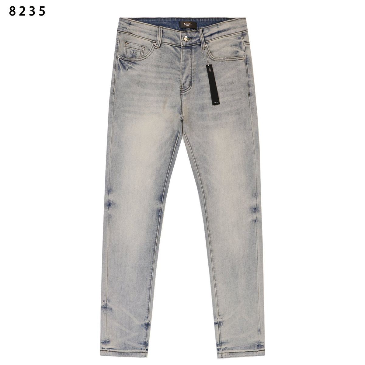 Amiri Light Blue Distressed Slim Jeans