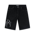 AMIRI Tonal Monogram Denim Shorts