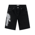 AMIRI Black Rhinestone Script Denim Shorts