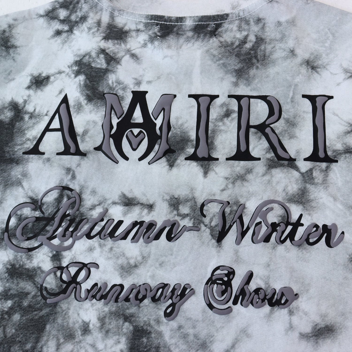 AMIRI Gray Tie-Dye Graphic T-Shirt