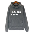AMIRI Washed Dark Gray Graphic Hoodie