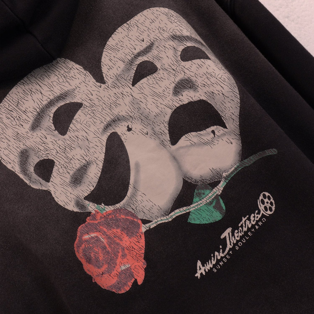 AMIRI Theatre Masks Rose Graphic Hoodie