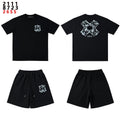 AMIRI Ice Blue Flame Graphic Short-Sleeve Set