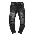 AMIRI Distressed Washed Black Graphic Jeans