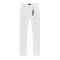 AMIRI White Distressed Moto Jeans