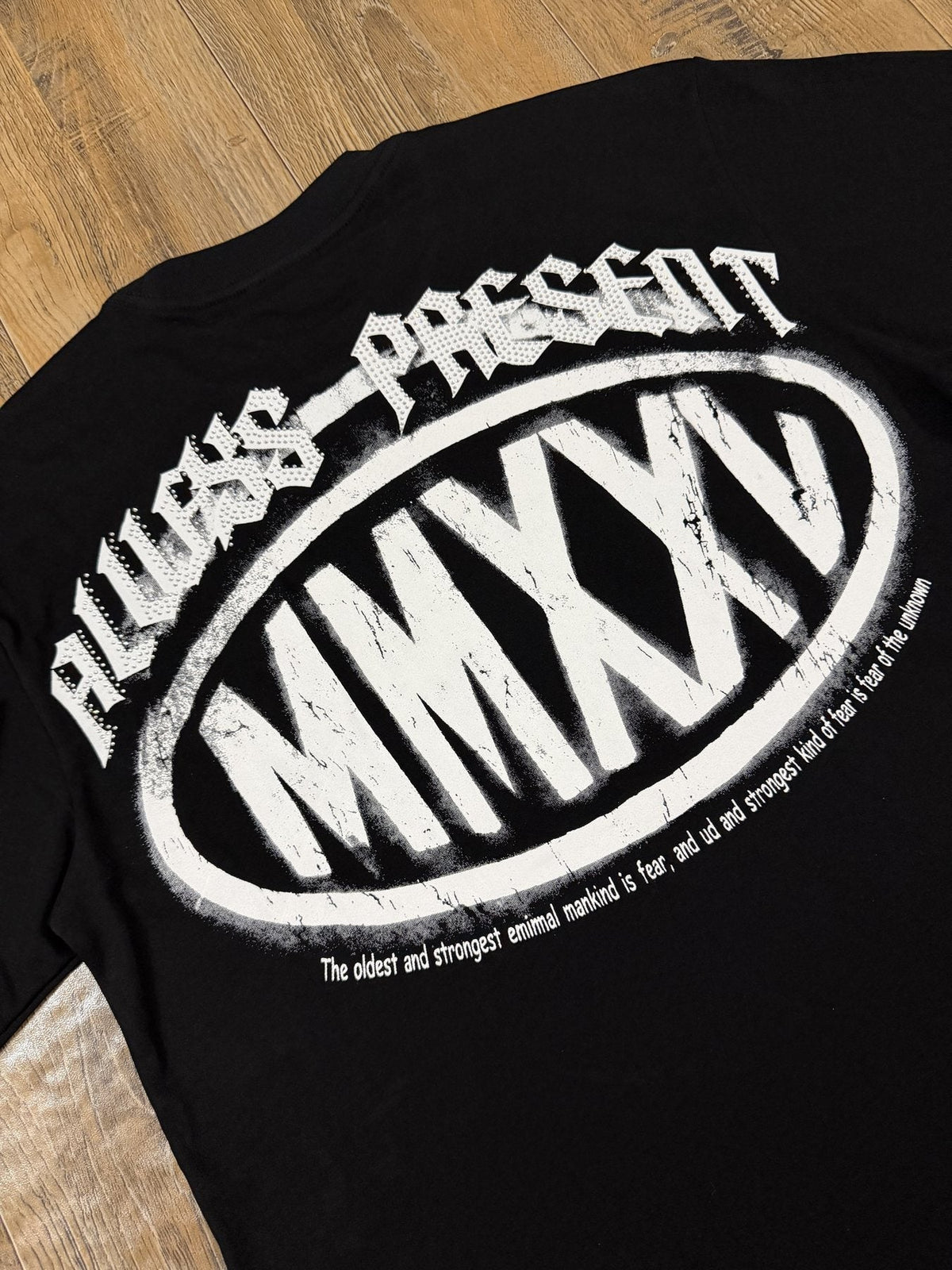 ALWAYS-PRESENT Champion Rhinestone Graphic Short-Sleeve T-Shirt