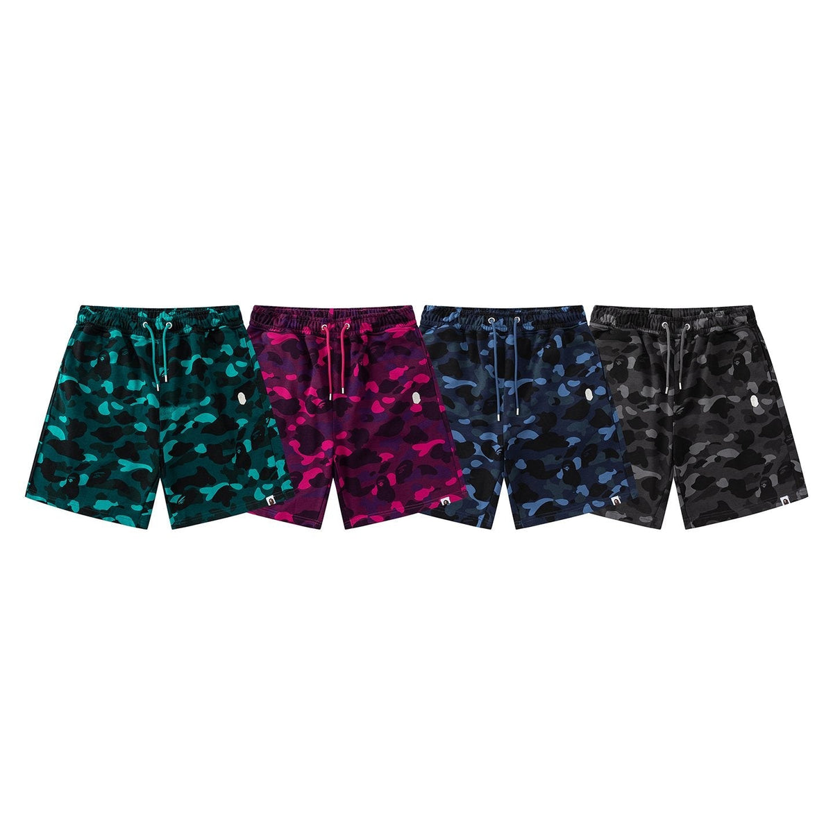 BAPE Camouflage Ape-Head Graphic Shorts